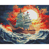 Діамантова мозаїка Шторм на заході сонця, 40х50 см