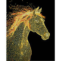Діамантова мозаїка Сяючий кінь, 40х50 см
