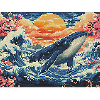 Діамантова мозаїка Синій кит, 30х40 см