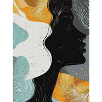 Діамантова мозаїка Силует обличчя, 30х40 см