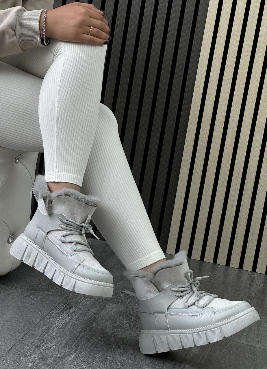 Черевики жіночі зимові 8 пар у ящику сірого кольору 36-41, фото 1