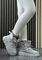 Черевики жіночі зимові 8 пар у ящику сірого кольору 36-41, фото 3