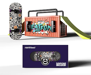 Набір скейтпарк фігура з фігербордом Mirthfeed Essential Stuff дерев'яний з підшипниками