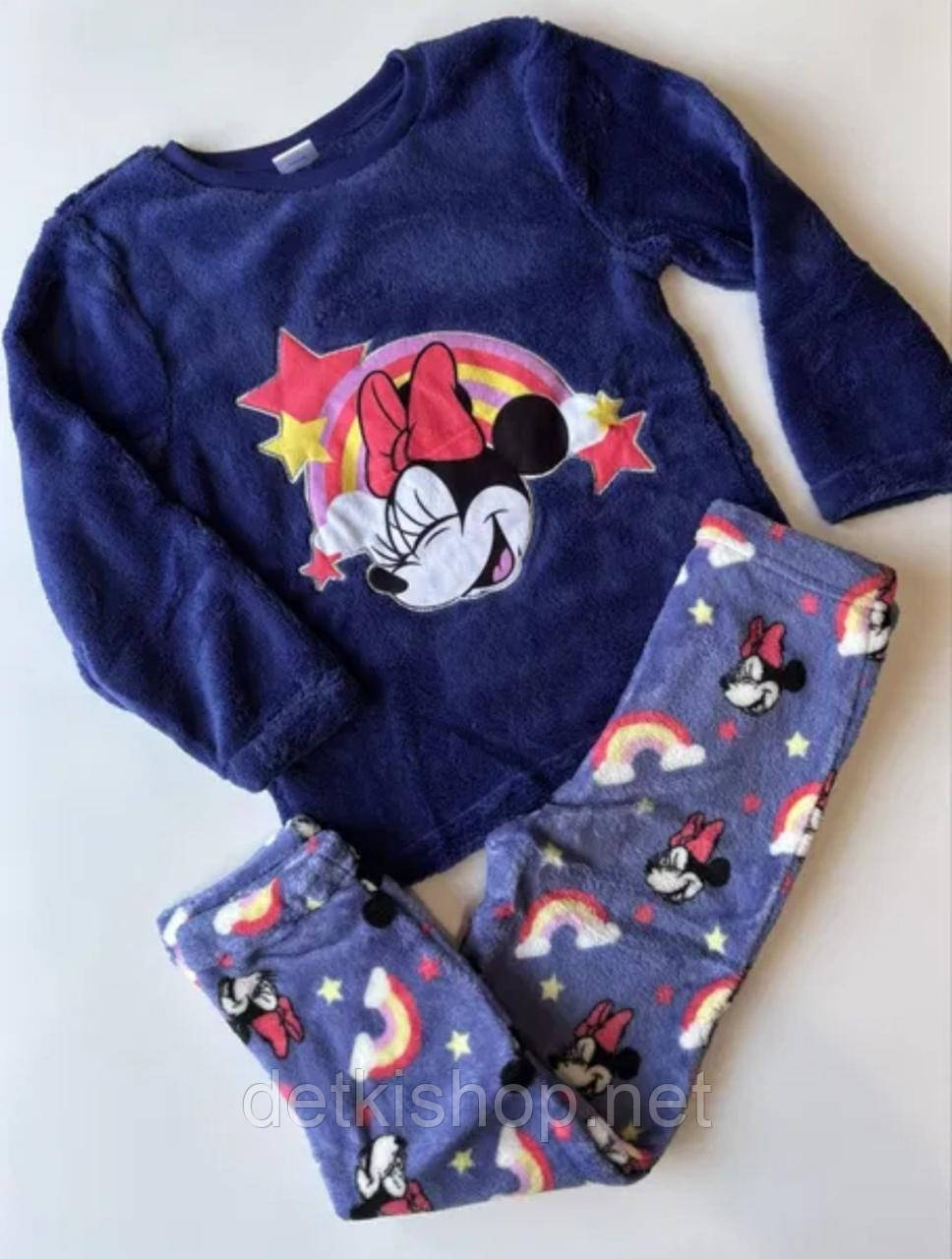 Тепла дитяча плюшева піжама для дівчинки Міккі Маус Disney 110-116 см (5-6Y)