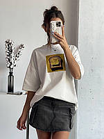 Женская базовая футболка из кулирного трикотажа хлопок