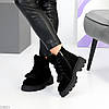 Дизайнерські чорні замшеві черевики на флісі з опушкою, фото 9