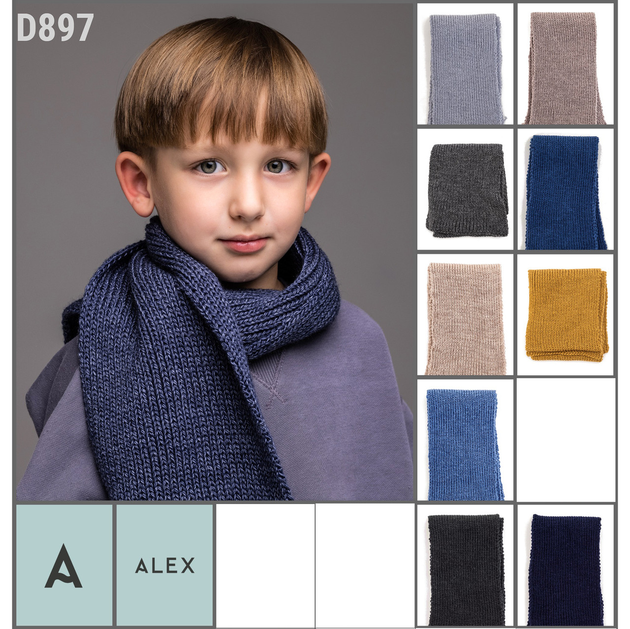 Шарф дитячий в'язаний Оптом для хлопчиків D897, фото 1
