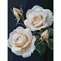 Діамантова мозаїка Троянди на чорному, 30х40 см