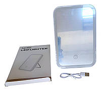 Зеркало настольное с LED подсветкой, сенсорным управлением, яркость 525 лм, 33 диода, питание USB