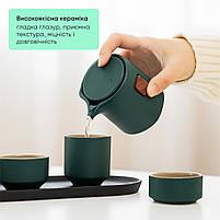 Керамічний чайний сервіз у футлярі — елегантний набір для заварювання та подачі чаю, створений для поціновувачів краси й комфорту, фото 2