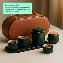 Керамічний чайний сервіз у футлярі — елегантний набір для заварювання та подачі чаю, створений для поціновувачів краси й комфорту, фото 3