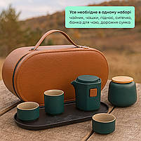 Керамічний чайний сервіз у футлярі — елегантний набір для заварювання та подачі чаю, створений для поціновувачів краси й комфорту, фото 5