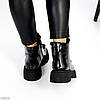 Дизайнерські чорні лакові глянсові шкіряні черевики з галявкою, фото 4