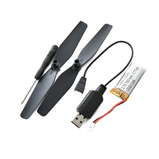 Квадрокоптер із камерою на радіокеруванні CK-23 акумулятор USB зарядне додаткові лопаті світло 27см Чорний, фото 4