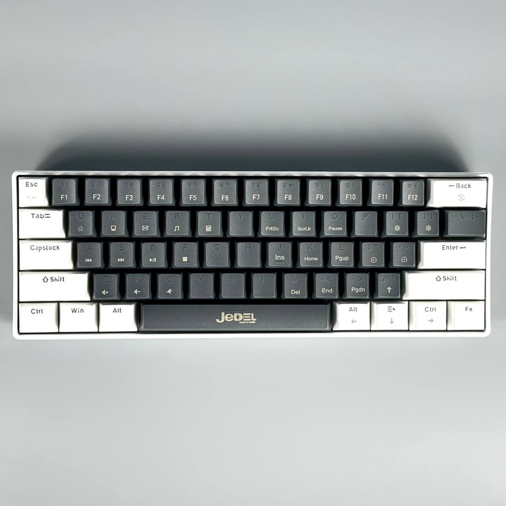 Механічна клавіатура 60% Jedel KL69 з RGB підсвічуванням сині перемикачі компактна дротова Type-C для геймерів і програмістів