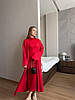Жіночий теплий мякий комплект-двійка червоного кольору з двосторонньої ангори - сукня і кардиган, фото 6