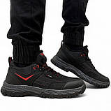 Кросівки чоловічі зимові з хутром протекторні чорні з червоним (Сгб-15-2), фото 3