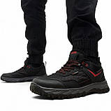Кросівки чоловічі зимові з хутром протекторні чорні з червоним (Сгб-15-2), фото 4