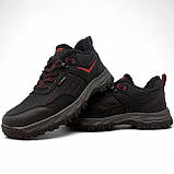 Кросівки чоловічі зимові з хутром протекторні чорні з червоним (Сгб-15-2), фото 5