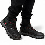 Кросівки чоловічі зимові з хутром протекторні чорні з червоним (Сгб-15-2), фото 9