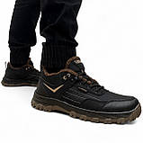 Кросівки чоловічі зимові з хутром чорні з коричневим (Сгб-15-3), фото 5