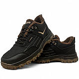 Кросівки чоловічі зимові з хутром чорні з коричневим (Сгб-15-3), фото 6