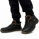 Кросівки чоловічі зимові з хутром чорні з коричневим (Сгб-15-3), фото 7