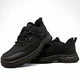 Кросівки чоловічі зимові прошиті чорні з зеленим (Сгб-15-4), фото 3