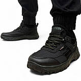Кросівки чоловічі зимові прошиті чорні з зеленим (Сгб-15-4), фото 7