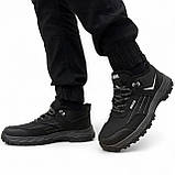 Кросівки чоловічі зимові з хутром протекторні чорні з сірим (Сгб-15-1), фото 2
