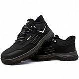 Кросівки чоловічі зимові з хутром протекторні чорні з сірим (Сгб-15-1), фото 4
