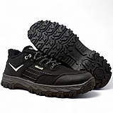 Кросівки чоловічі зимові з хутром протекторні чорні з сірим (Сгб-15-1), фото 8