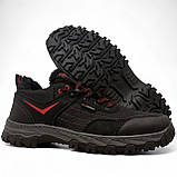 Кросівки чоловічі зимові з хутром утеплені протекторні чорні з червоним (Сгб-15-2), фото 8
