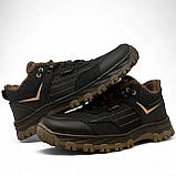 Кросівки чоловічі зимові з хутром протекторні чорні з коричневим (Сгб-15-3), фото 5