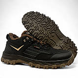 Кросівки чоловічі зимові з хутром протекторні чорні з коричневим (Сгб-15-3), фото 8