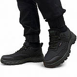 Кросівки чоловічі зимові з хутром прошиті чорні з зеленим (Сгб-15-4), фото 4