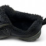Кросівки чоловічі зимові з хутром прошиті чорні з зеленим (Сгб-15-4), фото 6
