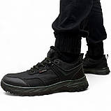 Кросівки чоловічі зимові з хутром прошиті чорні з зеленим (Сгб-15-4), фото 7