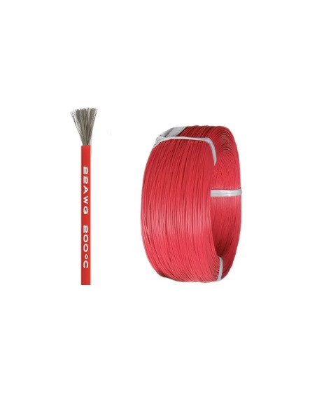 Кабель багатожильний силіконовий 22AWG дріт 0.3 мм² мідь, червоний 1м., фото 1