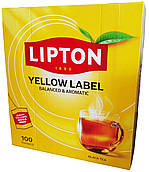 ОРИГІНАЛ! Чай чорний Lipton Yellow Label 100 пакетиків