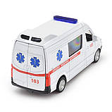 Машинка TechnoDrive Mercedes Benz Sprinter Швидка допомога 15 см модель 1:32, фото 4