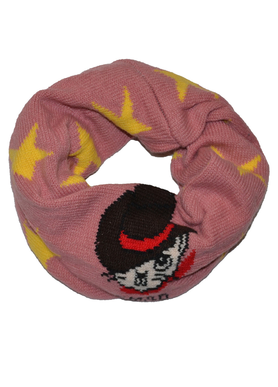 Шарф-снуд дитячий в'язаний рожевий