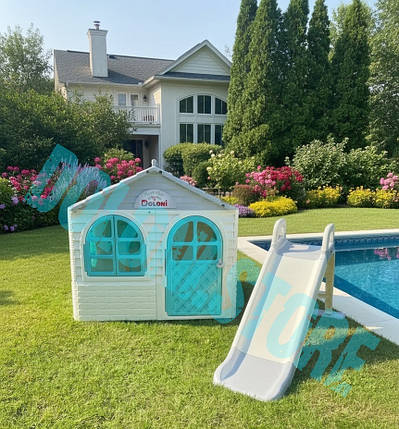 Дитячий майданчик Doloni Base Small, дитячий будиночок + гірка (BaseMM-1512), фото 1