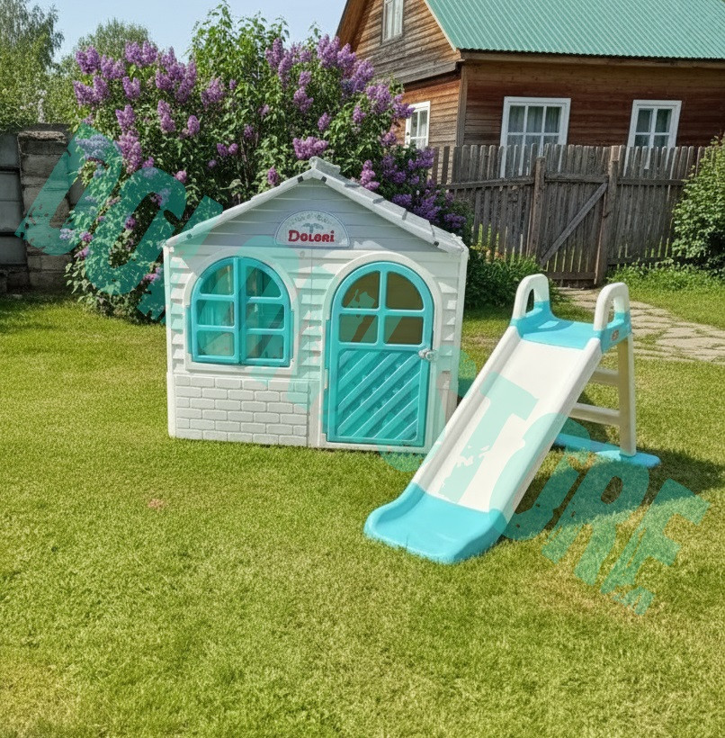 Дитячий майданчик Doloni Base Small, дитячий будиночок + гірка (BaseMM-1513)