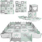 Килимок-пазл Ricokids 151x151 см 16 шт. м'ятно-сірий