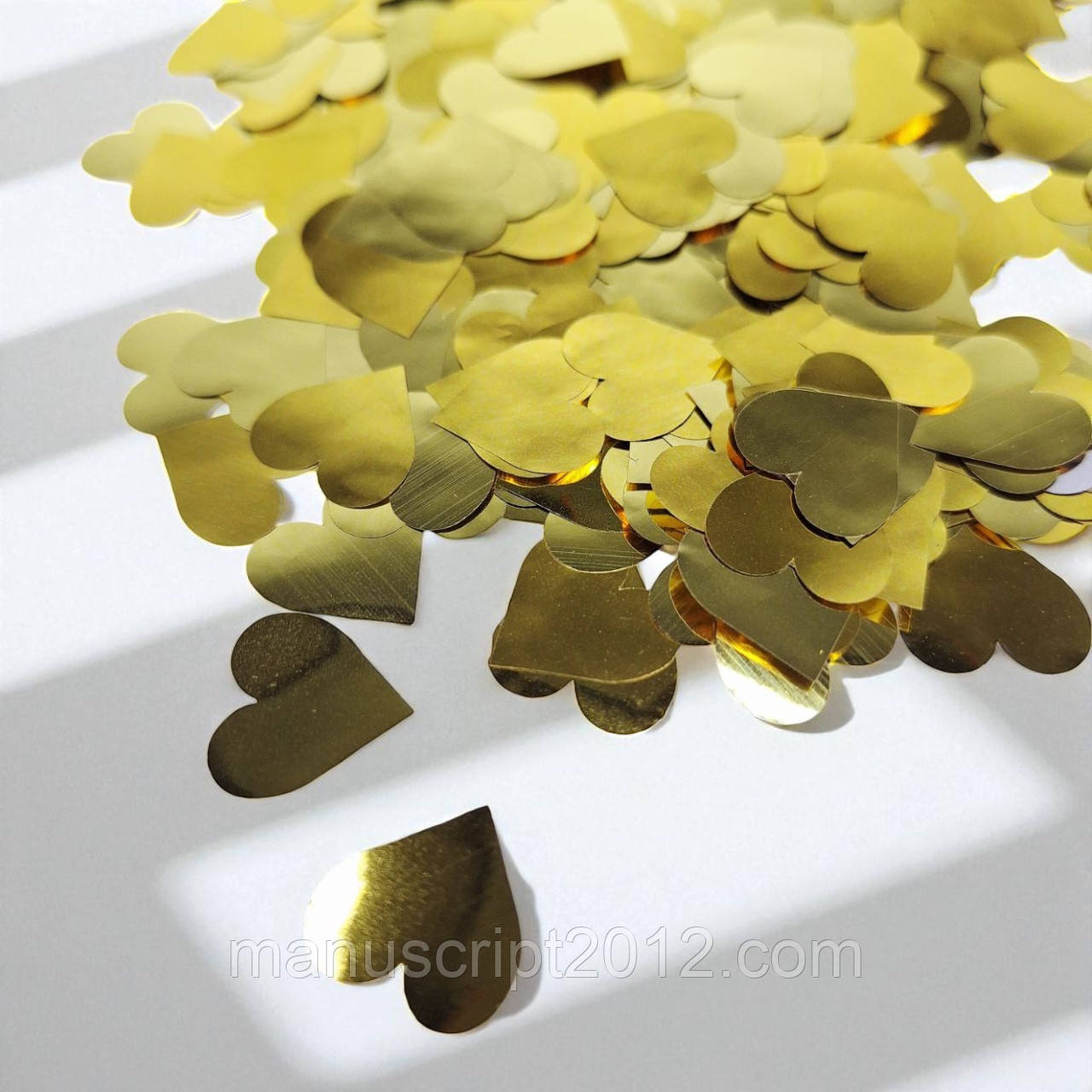 Конфетті-серця поліпропіленові золоті (15мм.) 25 г.