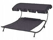Лежак двомісний HG04786, 198 х 180 х 36,5 см - чорний