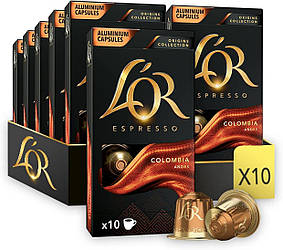 СЕТ 10 пачок! Кава в капсулах Nespresso L'OR Espresso Colombia