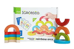 Розвиваюча дерев'яна гра-балансир 900507 "Веселкові дуги" 24 деталей   IGROTECO