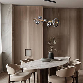 Підвісна люстра «Bubbles» на 7 ламп з графітовими плафонами (918-LP267-7 DDG+BK), фото 2